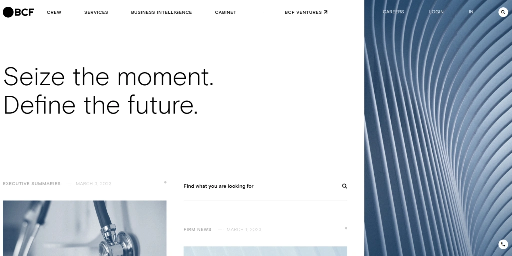 BCF Avocats business law website design