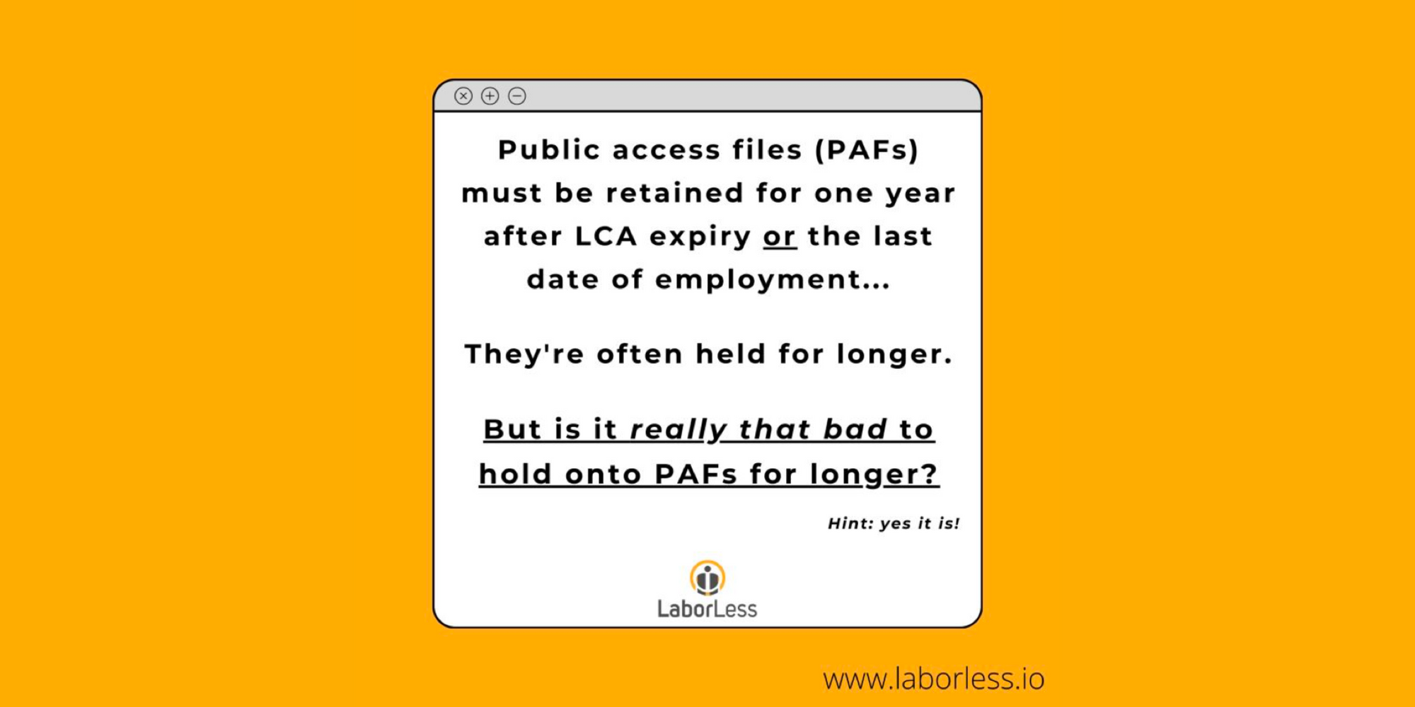 Holding on to Public Access Files For Longer Than Necessary - Is It Good or Bad?