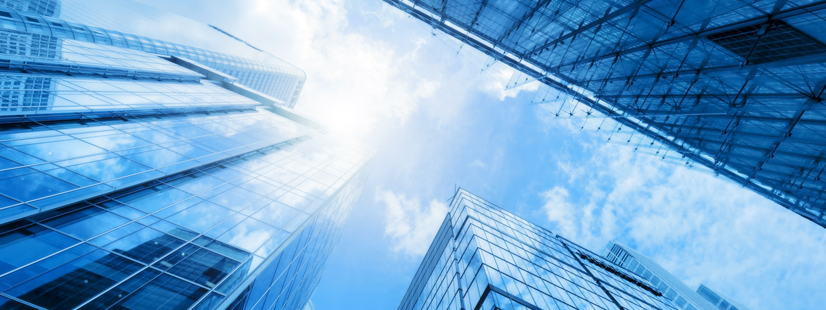 blue sky buildings