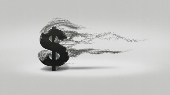 Dollar sign blowing away