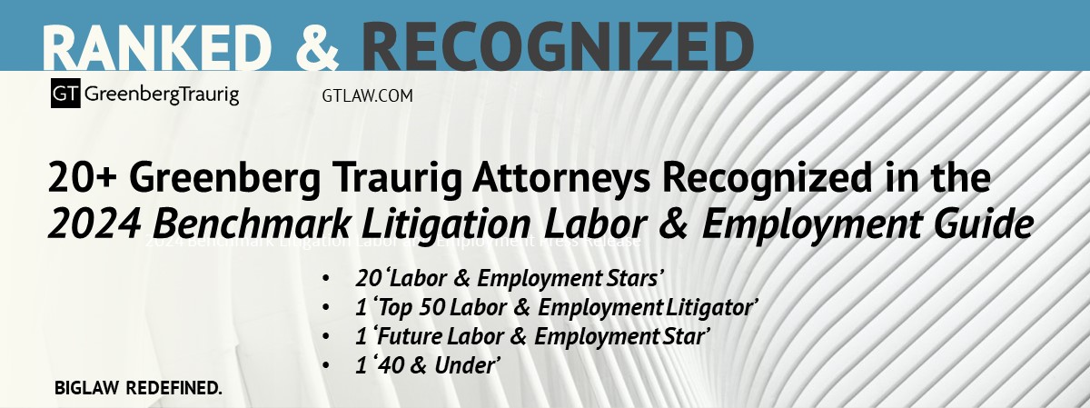 2024 Benchmark Litigation Labor and Employment Press Release