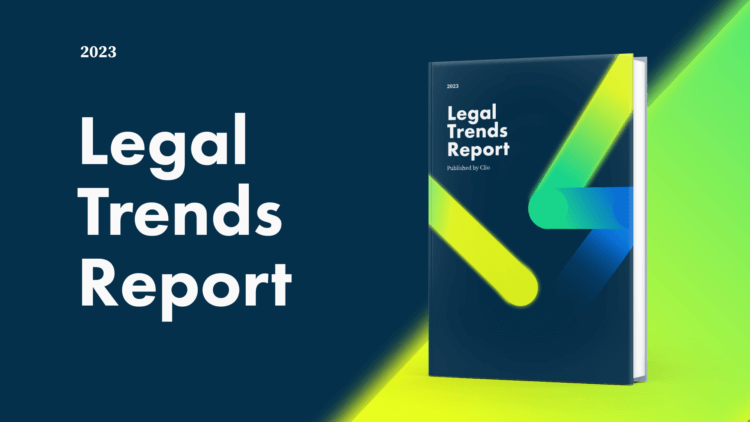 Blog – 2023 LTR Highlights "2023 Legal Trends Report" written on the left, next to a graphic of the report as a book