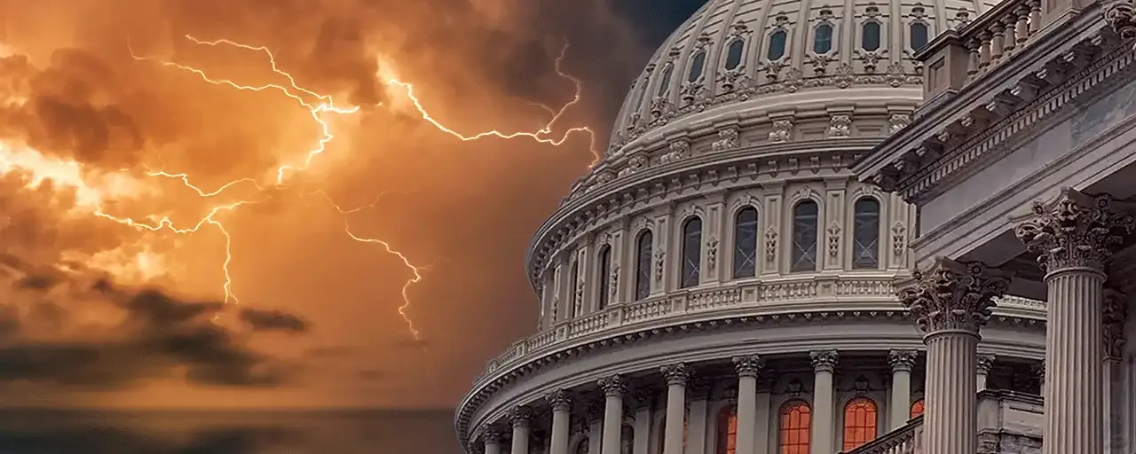 Lighting over the Capitol Building