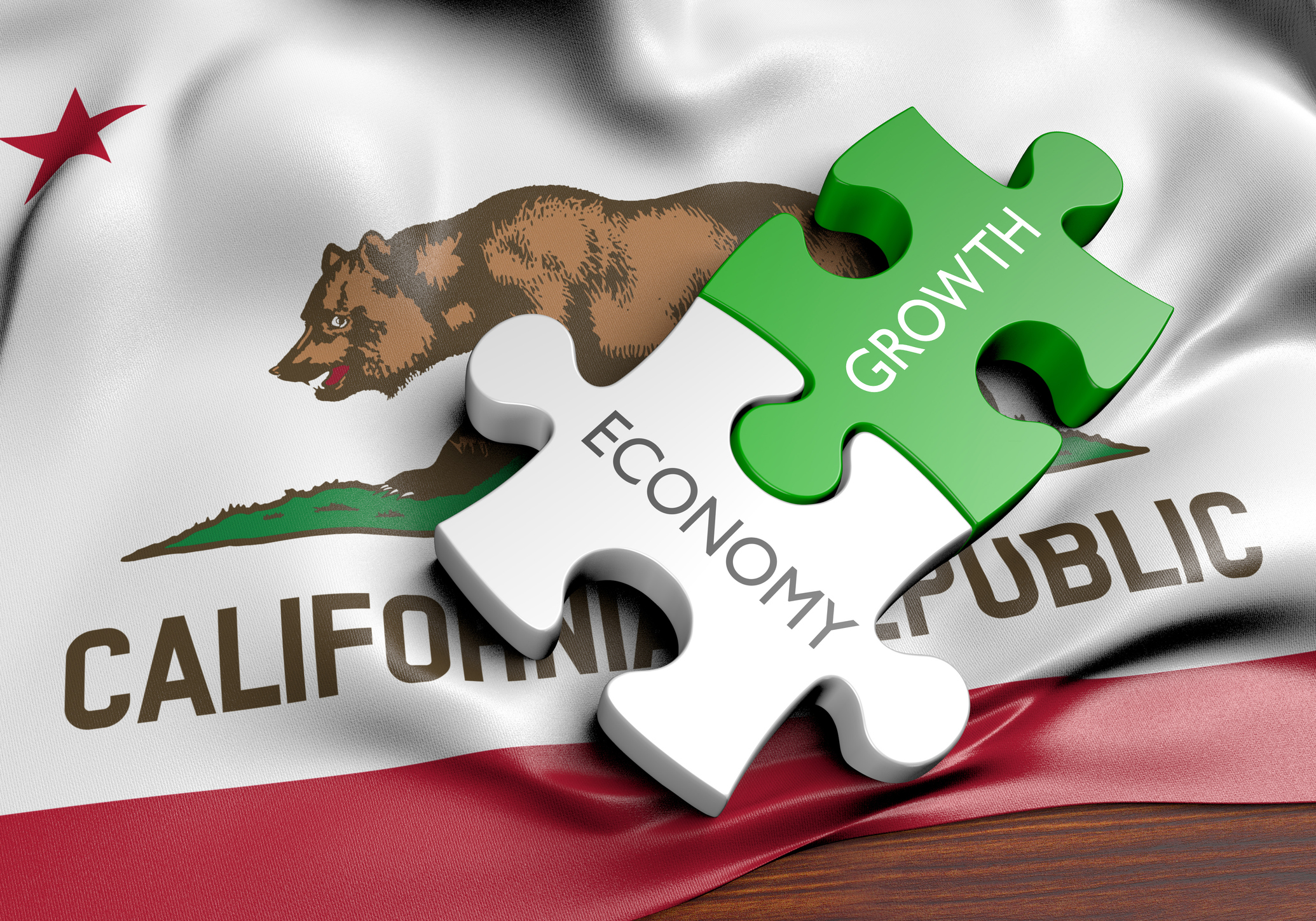 California economy and financial market growth GDP concept, 3D rendering