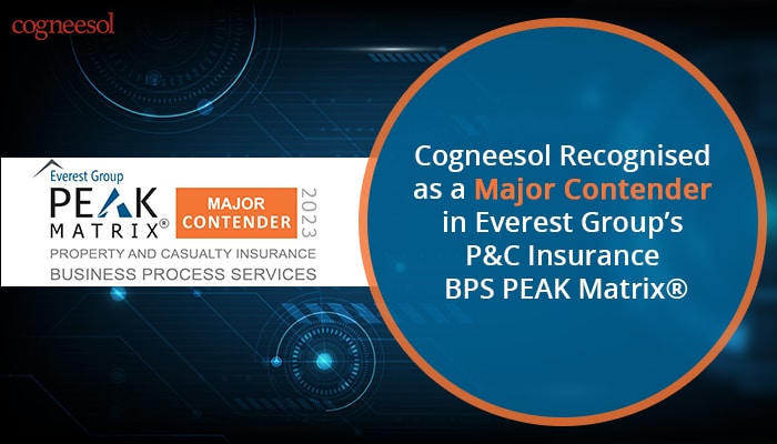 cogneesol recognised as a major contender insurance everest bps peak matrix