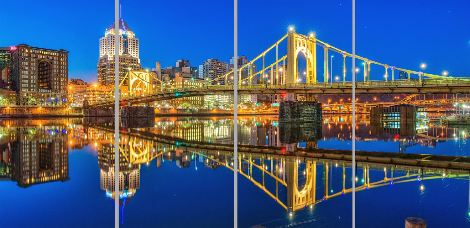 Roberto Clemente Bridge Reflections Four Panel Vivid Metal - Etsy