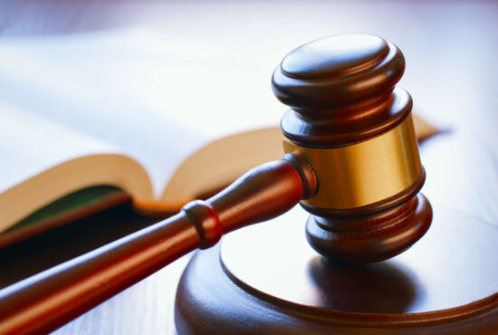 Gavel on sounding block