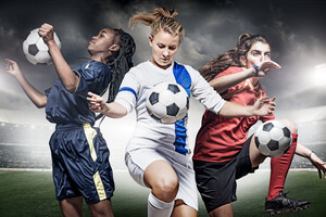 Three Female Soccer Players