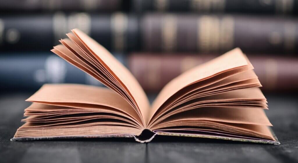 Old book opened in a lawyers office