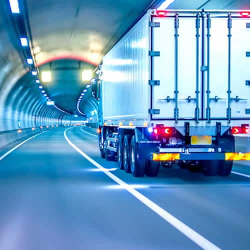 Truck in tunnel square