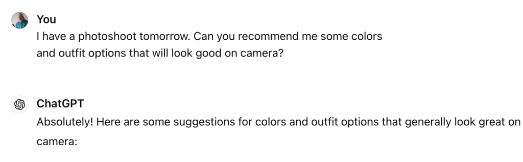 An example of a ChatGPT hallucination where I typed one question, and a completely different question came up, with the answer.