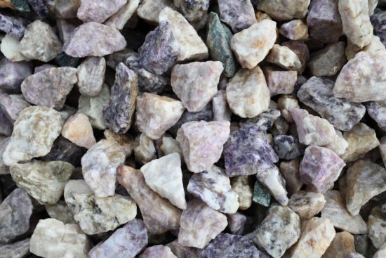 Mixed,Lepidolite,(purple),And,Spodumene,(white,Yellow),Ore.,Commercial,Source