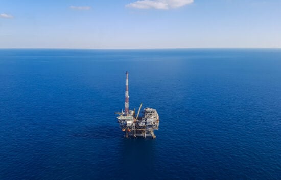 Oil,Platform,In,The,Gulf,Of,Mexico,-,Aerial,View