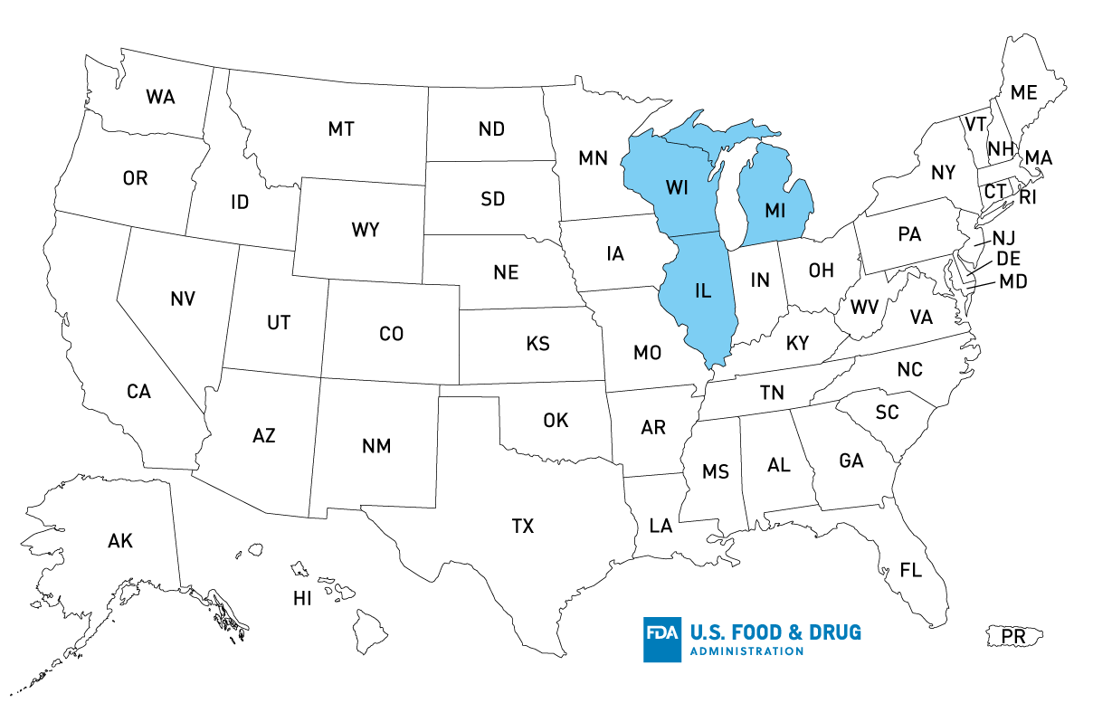 Map of U.S. Distribution of Recalled Eggs Sold at Retail - Outbreak Investigation of Salmonella: Eggs (Sept 2024) Map of U.S. Distribution of Recalled Eggs Sold at Retail - Outbreak Investigation of Salmonella: Eggs (Sept 2024)