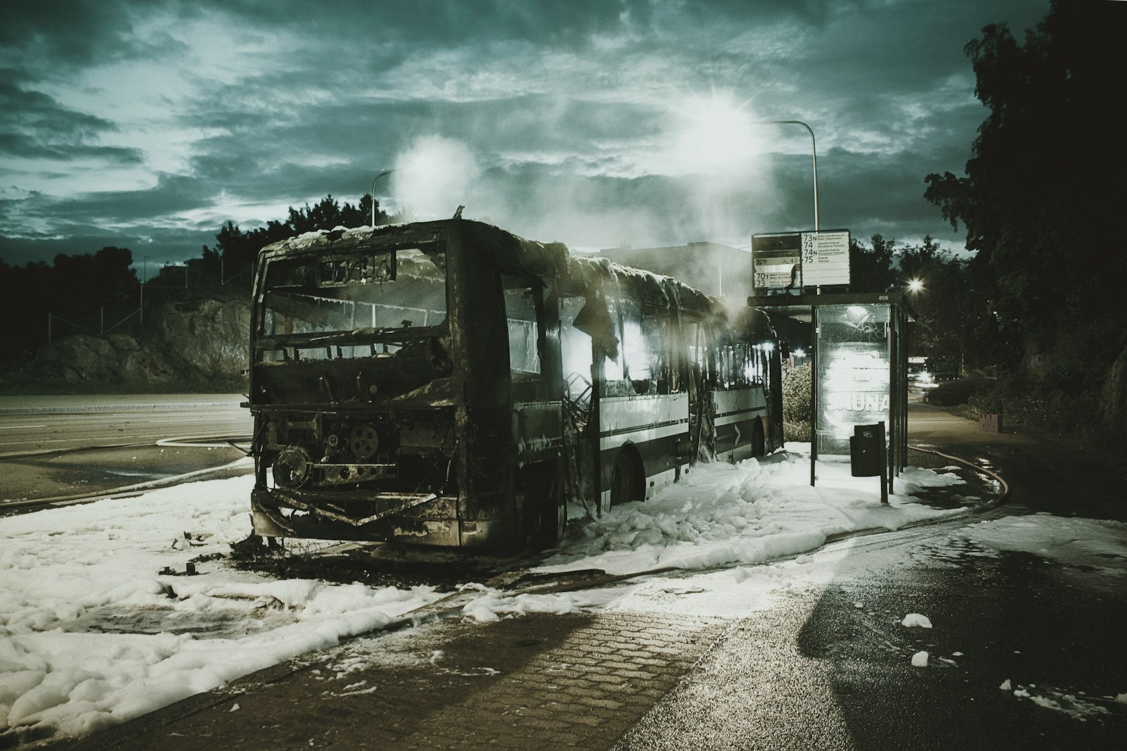 Bus fire