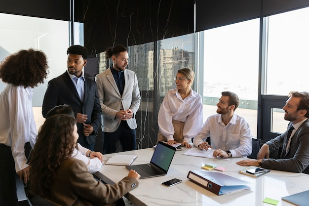 Team members in a meeting