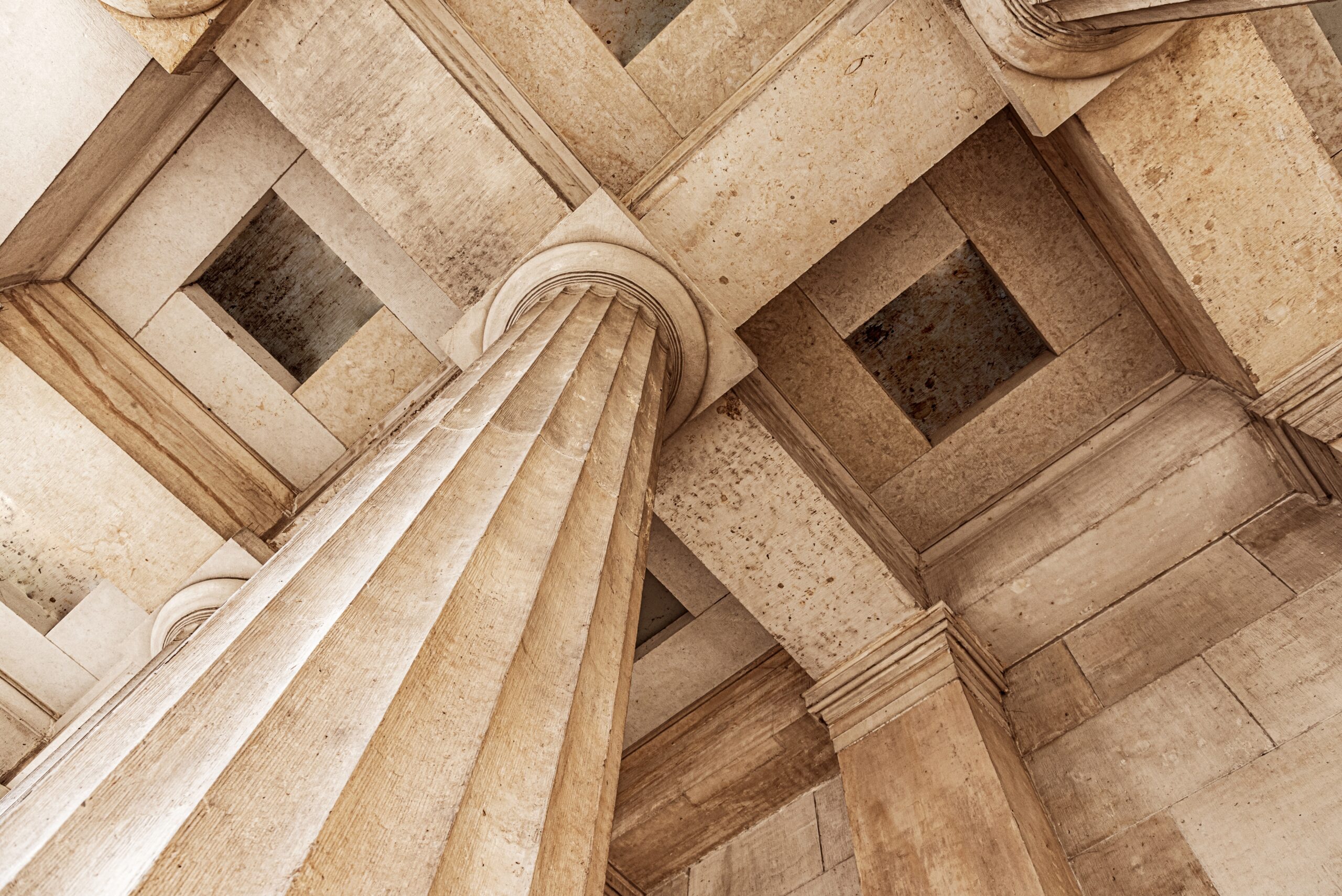 Antique,Stone,Column,Of,A,Old,Building,Close-up.