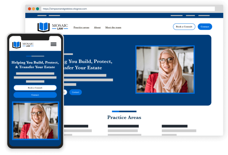 website builder responsive design Clio Grow - Criminal Defense Attorney Website Design