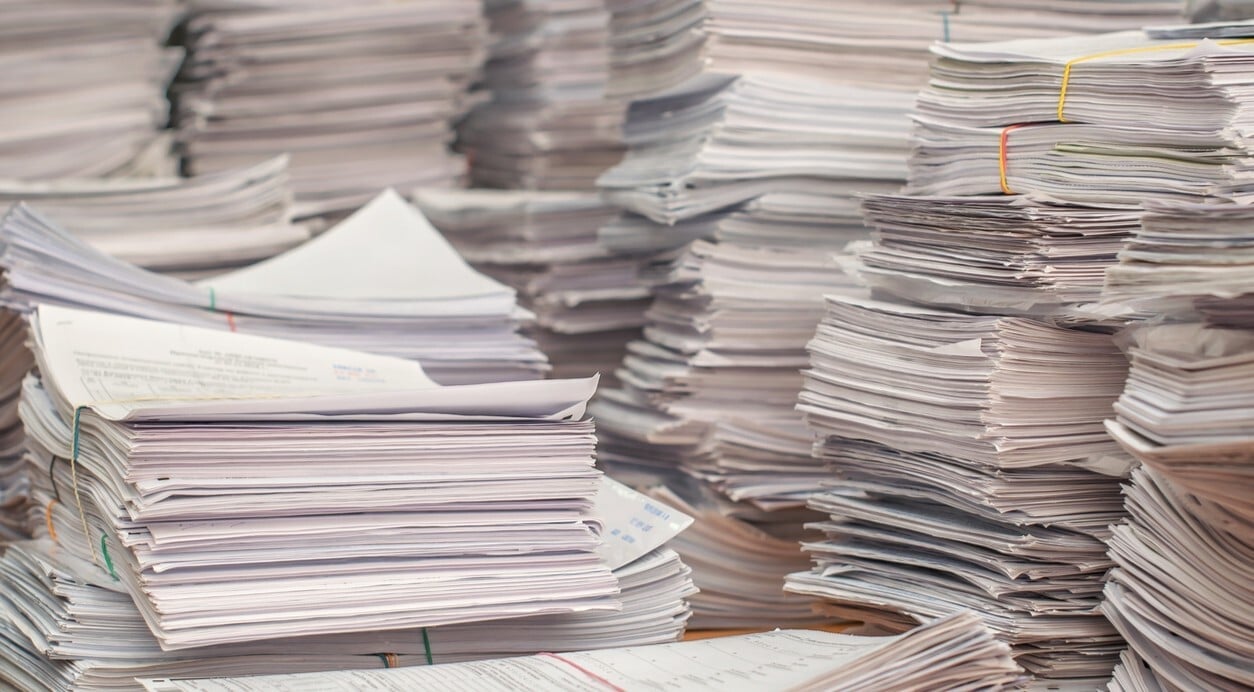 stacks of legal paper