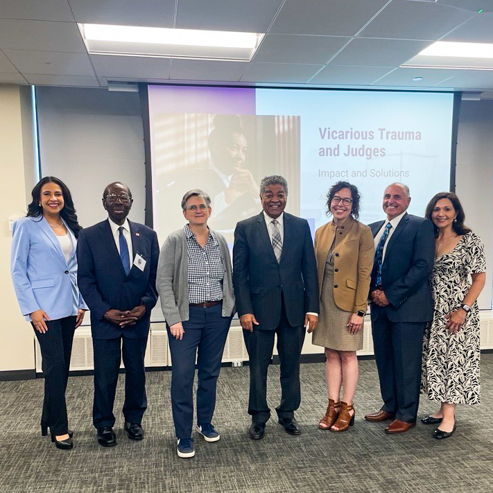 trauma informed judging, Harold, Presiding Judge of the First Municipal District of the Cook County Circuit Court E. Kenneth Wright Jr., Presiding Judge of the Pretrial Division of the Cook County Circuit Court Mary Cay Marubio, Cheif Judge Evans, Villinski, Reyes, Uchiyama