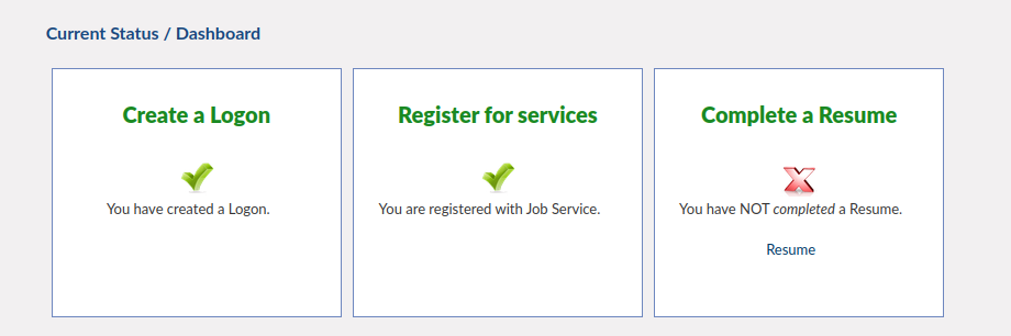 Incomplete job center of Wisconsin registration