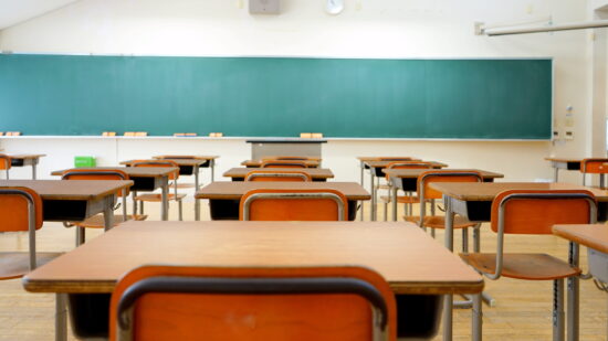 School classroom in Japanese high school