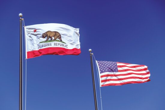 USA & California Flags.
If you like my images, please consider a backlink (in the caption or anywhere applicable) to https://www.drei-kubik.com