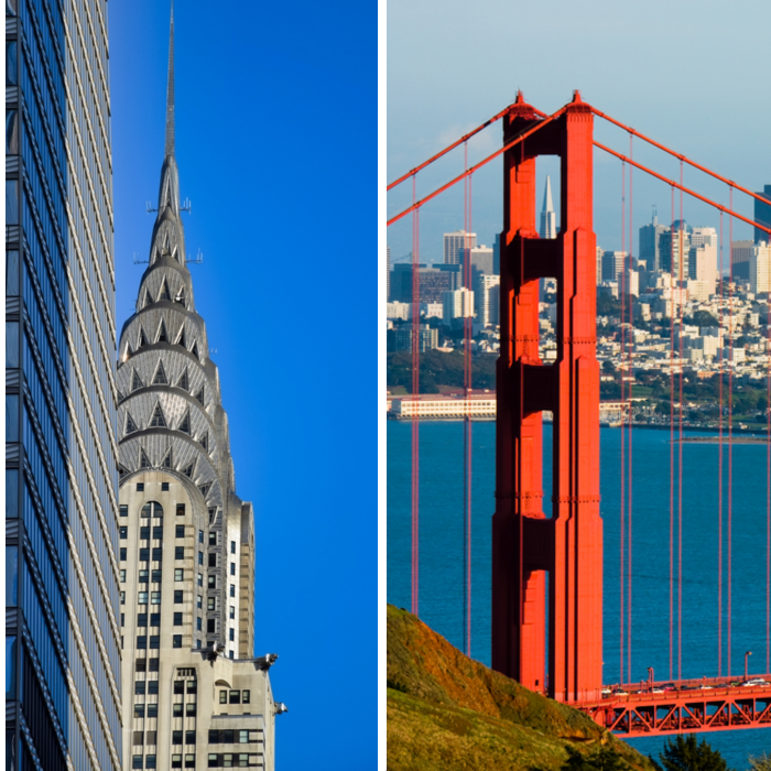New York City and San Francisco