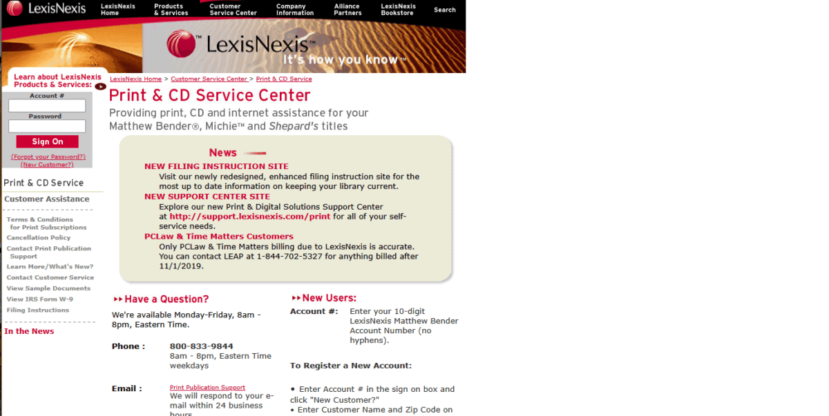 A screenshot of a cluttered, old-fashioned website page. It is titled Print & CD Service Center.