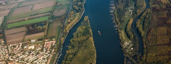 Aerial Ships on River Rhine