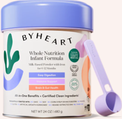 ByHeart Whole Nutrition Infant Formula packaging image ByHeart Whole Nutrition Infant Formula packaging image