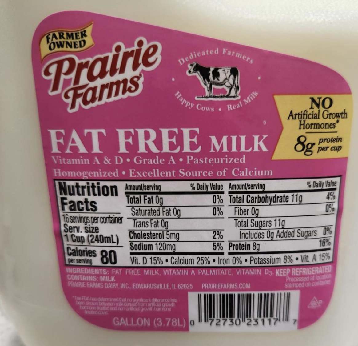 recalled Prairie Farms milk