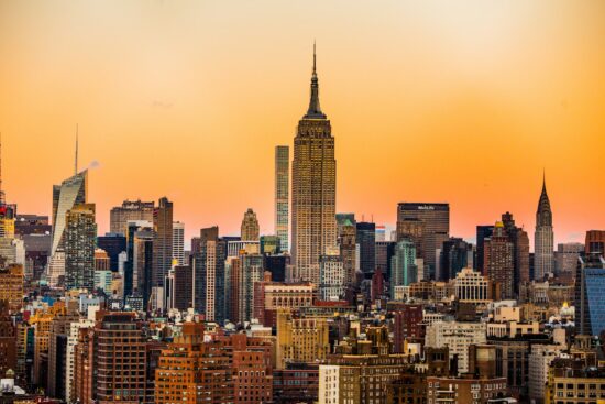 This was taken from the roof of 375 Hudson in the West Village looking up toward Midtown on a cold January evening just after sunset.