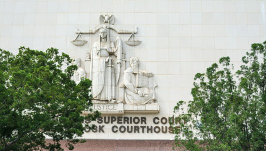 Superior court facade in downtown Los Angeles