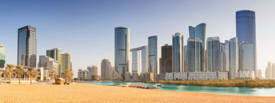 Panoramic,View,Of,Modern,Skyscrapers,At,Al,Reem,Island,,Abu