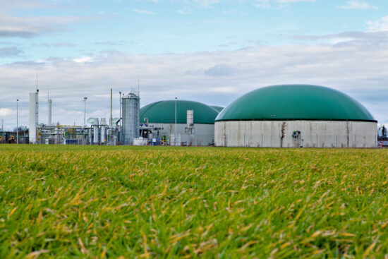 Bio gas plant in a field