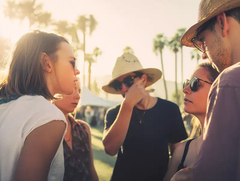 Friends confronted by cops at Coachella