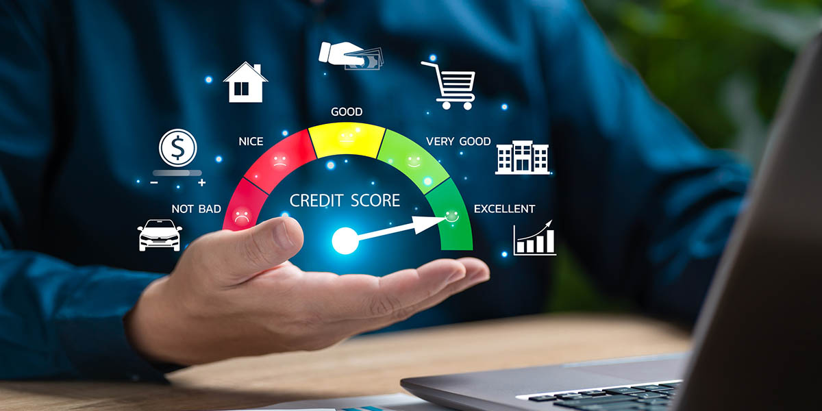 Credit score, Excellent range, Online reporting credit score rating on banking application, Businessman evaluate customer finance statistical data, Ranking check for a personal loan, Mortgage