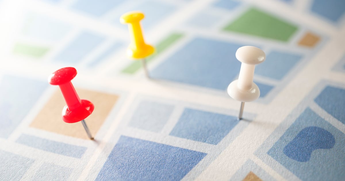 Map and pins