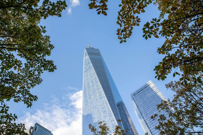 one world trade center from below
