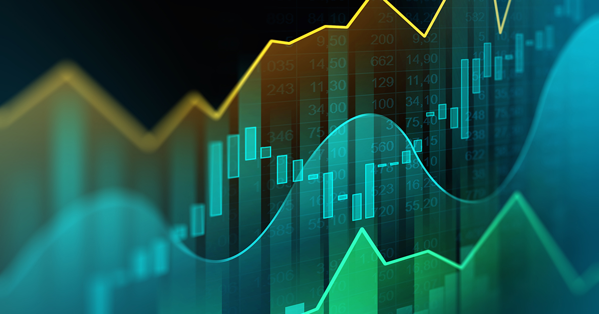Stock market or forex trading graph in graphic concept