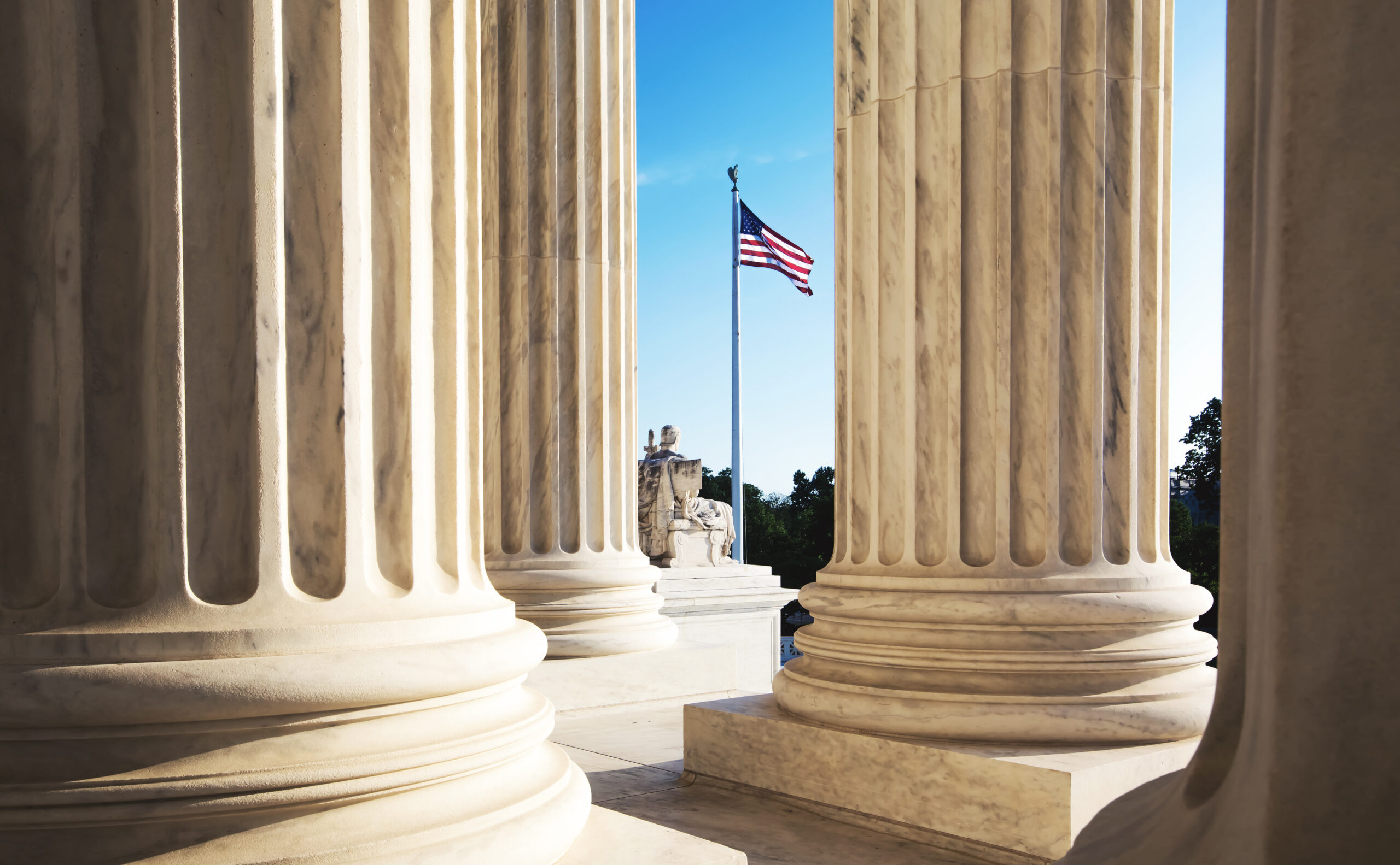 The marble columns of the Supreme Court of the United States