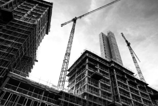 The building never stops in East London. This one some new apartment blocks in Canning Town.