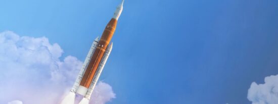artemis launch spaceship rocket shutterstock 2206366531