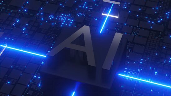 AI 3d text. Computer generated