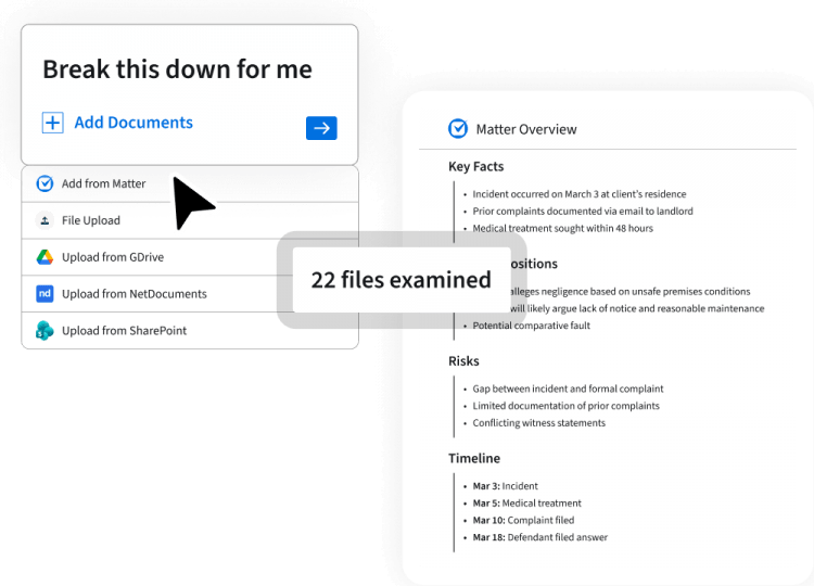 Simplified Product UI_Clio Work_Clio Work Standalone – Get a complete, structured view of your matter in seconds