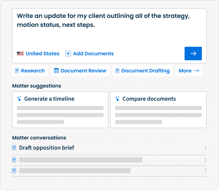 Simplified Product UI_Clio Work_Vincent, Clio Work – Write an update, Simplified, US