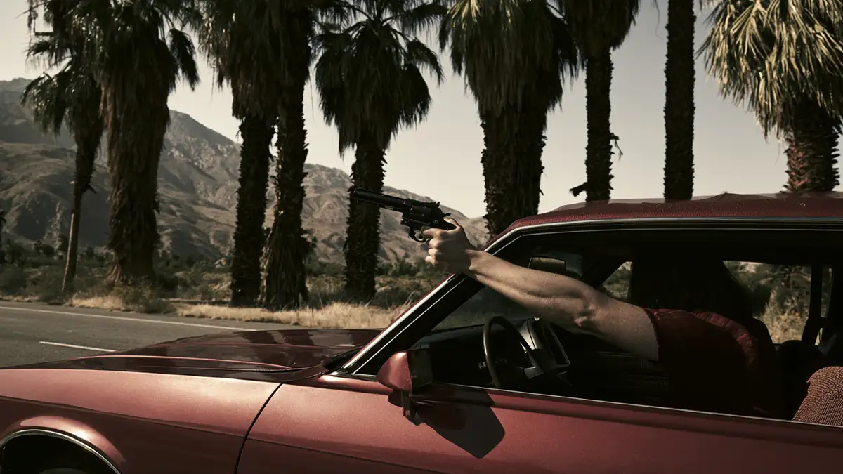 Man points gun from his car
